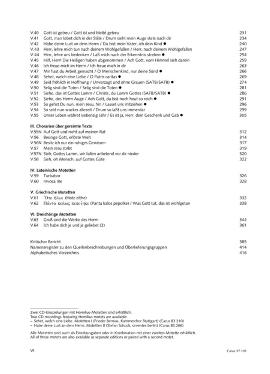 Homilius: Complete Motets. Selected Works. New Edition 2014 4-Part scores gallery preview page 5