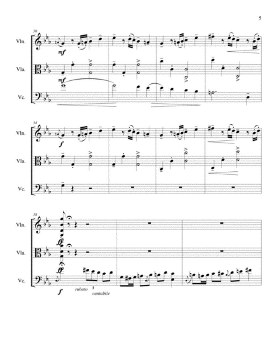 String Trio No 1 in C minor, Op 3 Mvmt 1 String Trio scores gallery preview page 5