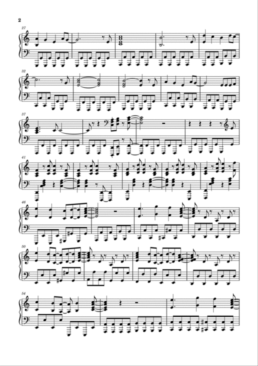 Omae Dattanda Piano Solo scores gallery preview page 2