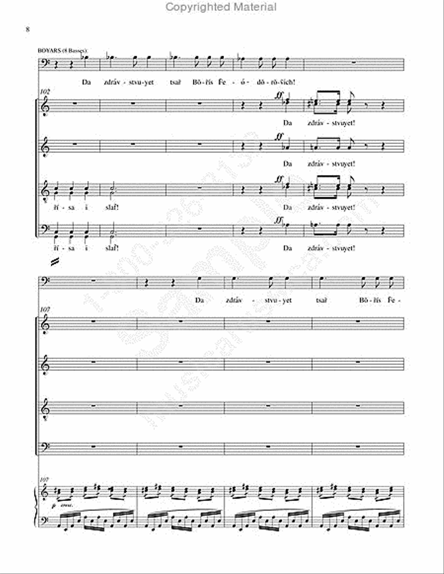 Coronation Scene from 'Boris Godunov' (Choral Parts) 4-Part scores gallery preview page 7
