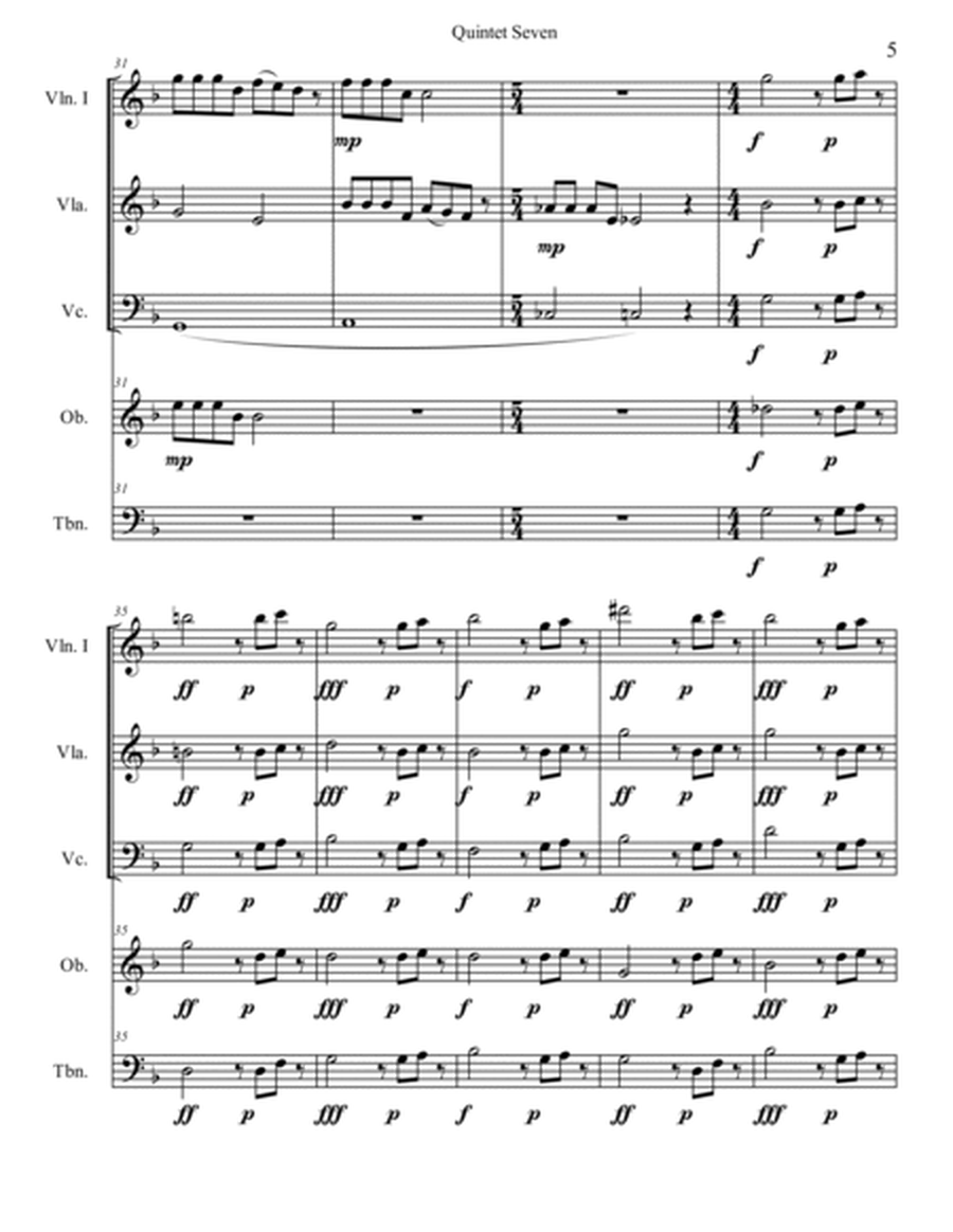 Quintet Seven (Opus 491) - Score Only image number null