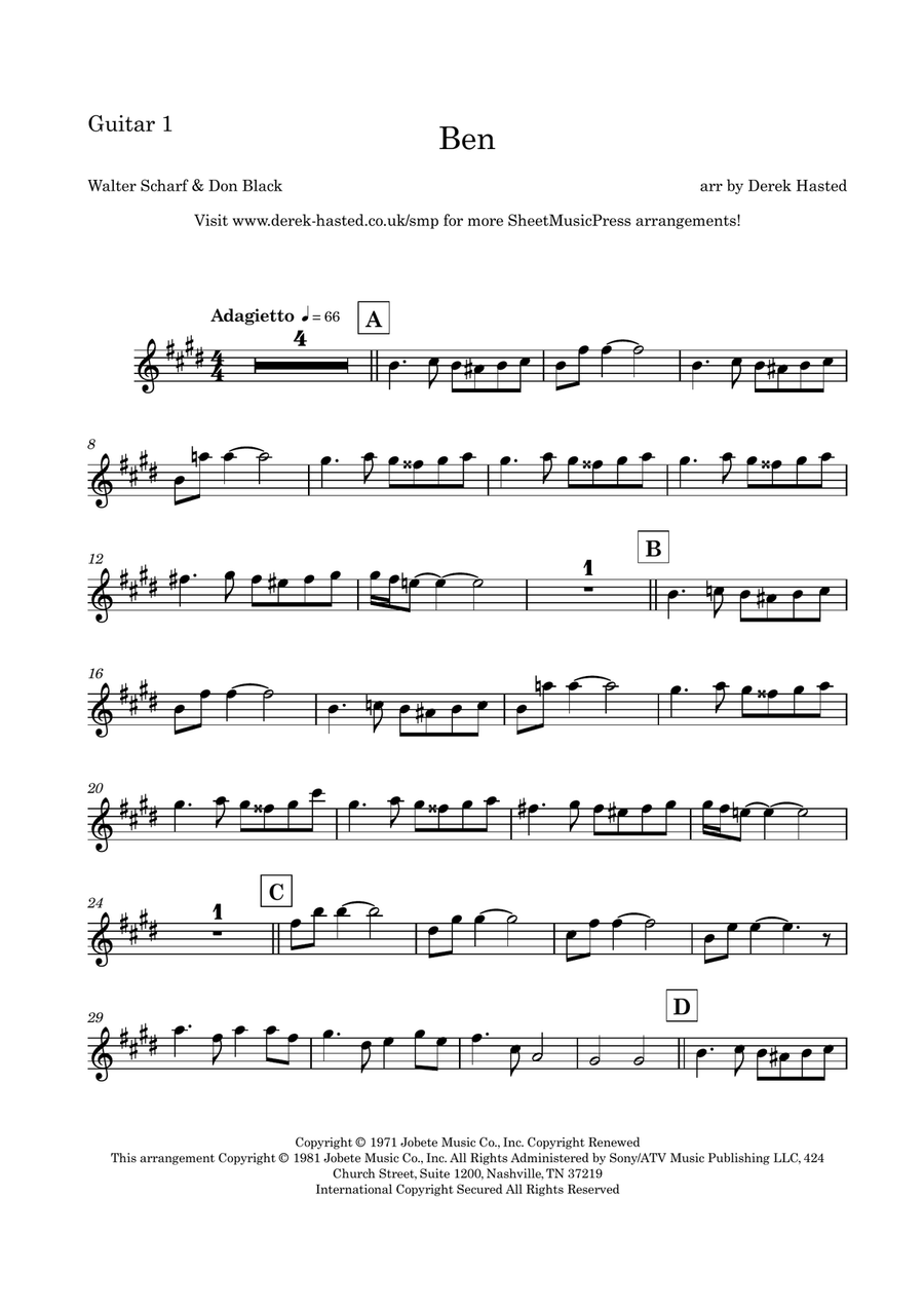 Ben Guitar Ensemble scores gallery preview page 4