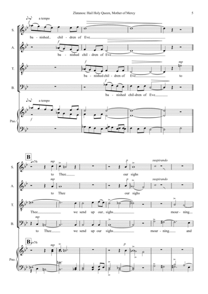 HAIL, HOLY QUEEN, for SATB choir with optional organ image number null