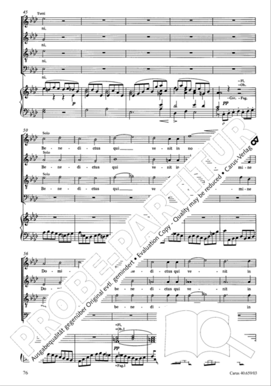 Mass in A flat major (Messe in As) 4-Part scores gallery preview page 77