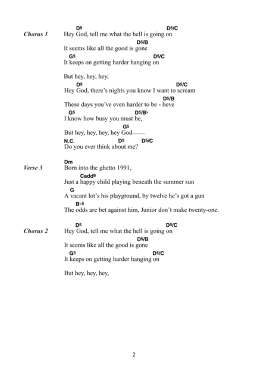Hey God Acoustic Guitar scores gallery preview page 2
