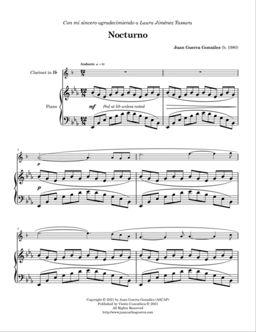 Nocturno Clarinet Solo scores gallery preview page 5
