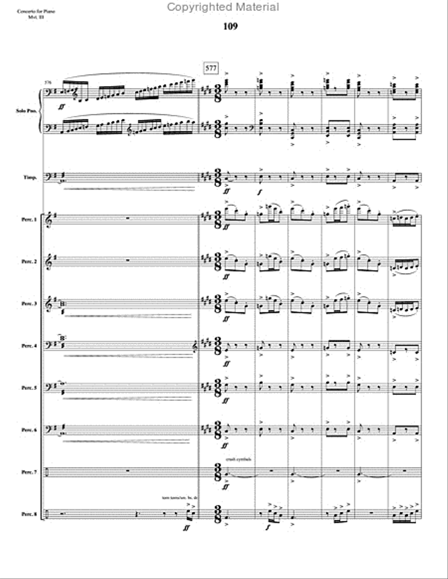 Concerto for Piano and Percussion Orchestra Percussion Ensemble scores gallery preview page 21