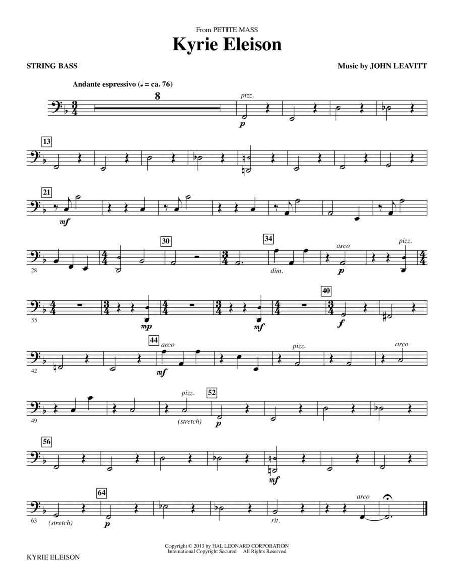 Kyrie Eleison (from Petite Mass) - Cello Choir scores gallery preview page 1