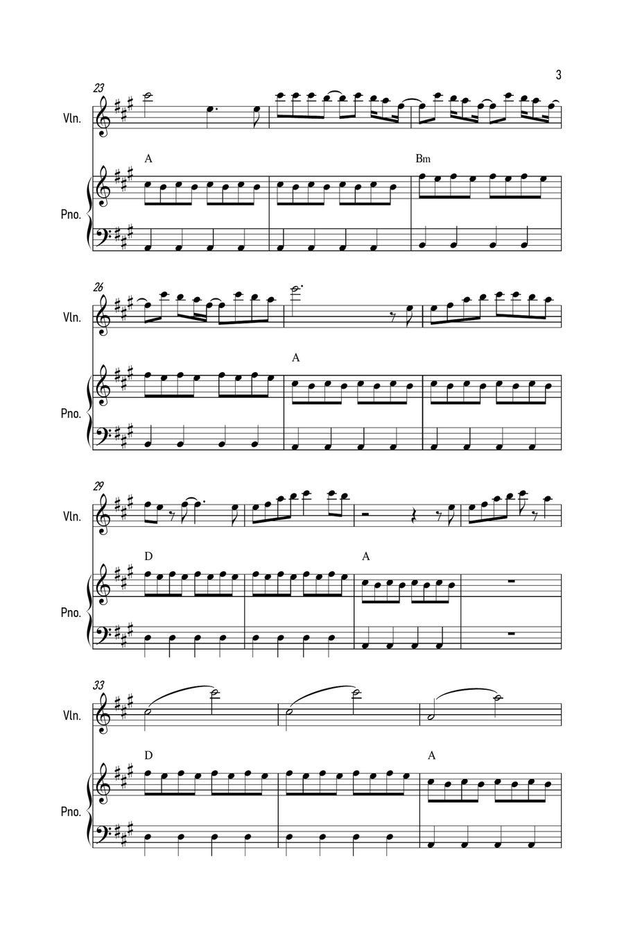 Deja Vu Violin Solo scores gallery preview page 3
