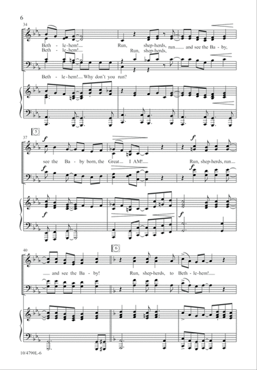 Run, Shepherds! Run, Shepherds! 4-Part scores gallery preview page 6