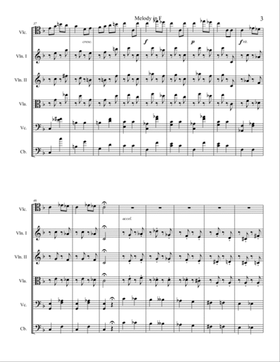 Melody in F Melody in F String Orchestra scores gallery preview page 3