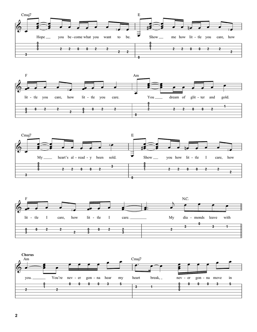 Diamonds Acoustic Guitar scores gallery preview page 2