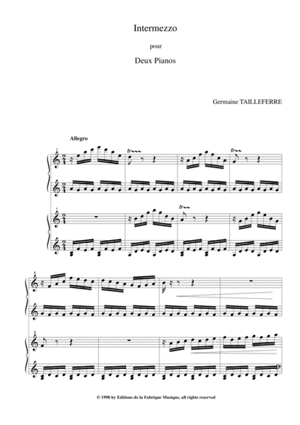 Germaine Tailleferre: Intermezzo for two pianos