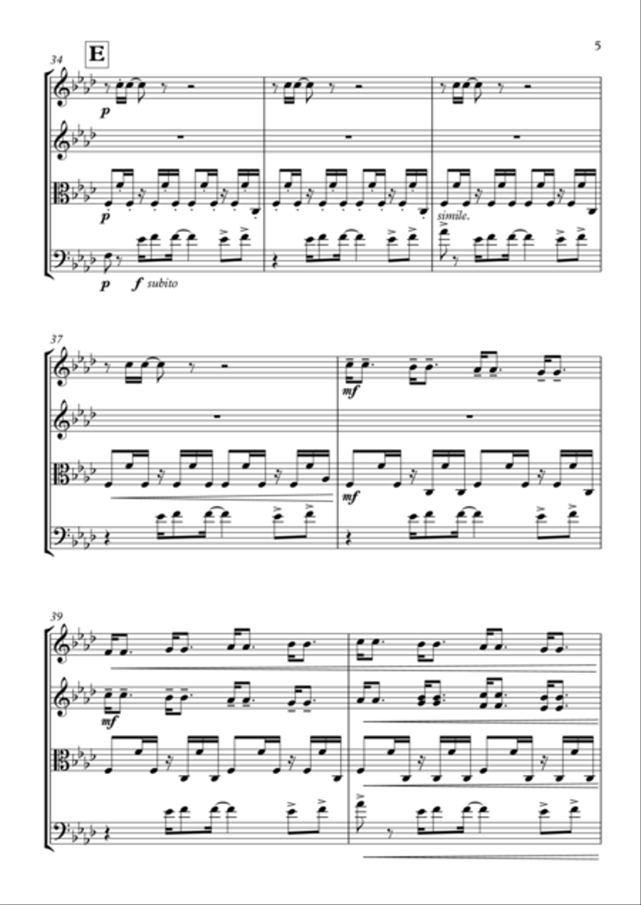 Happy String Quartet scores gallery preview page 5
