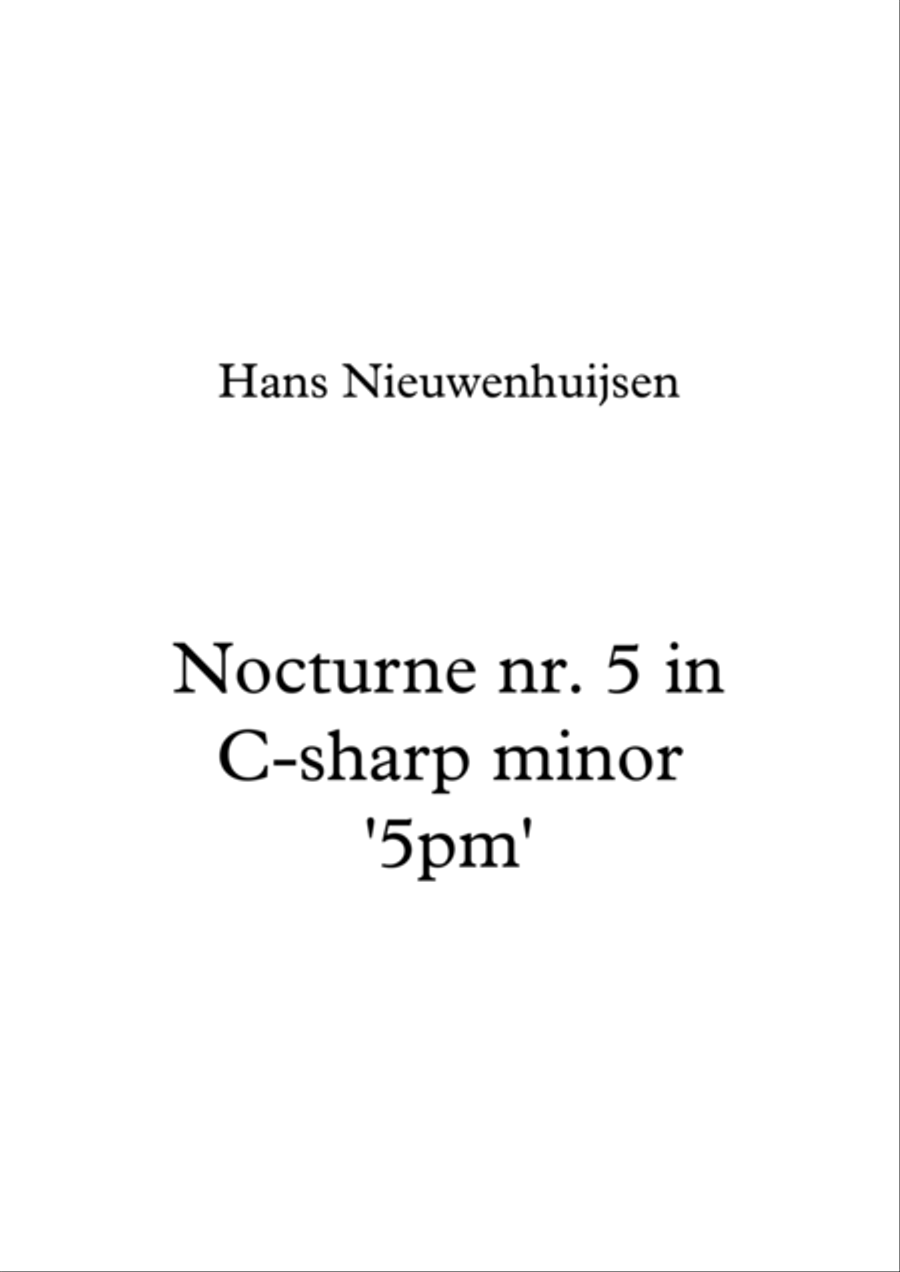 Nocturne nr. 5 in C-sharp minor '5pm' Piano Solo scores gallery preview page 1