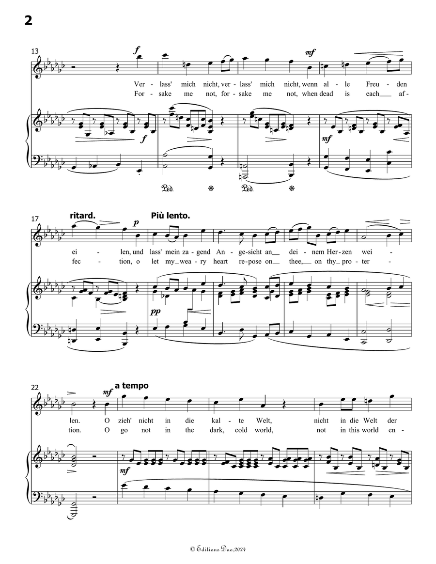Verlass mich nicht, by Robert Franz, in e flat minor Voice scores gallery preview page 4