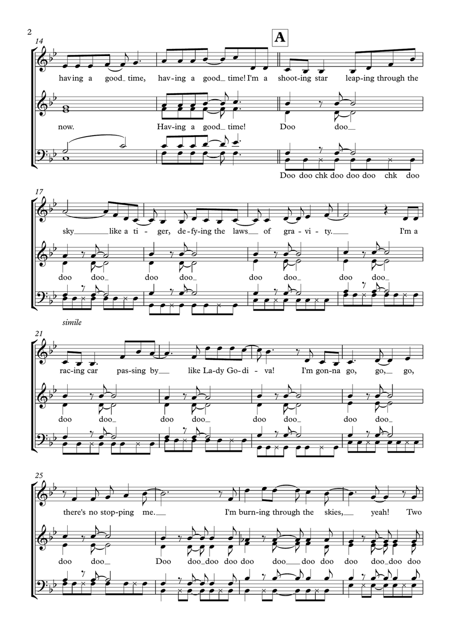 Don't Stop Me Now 4-Part scores gallery preview page 2