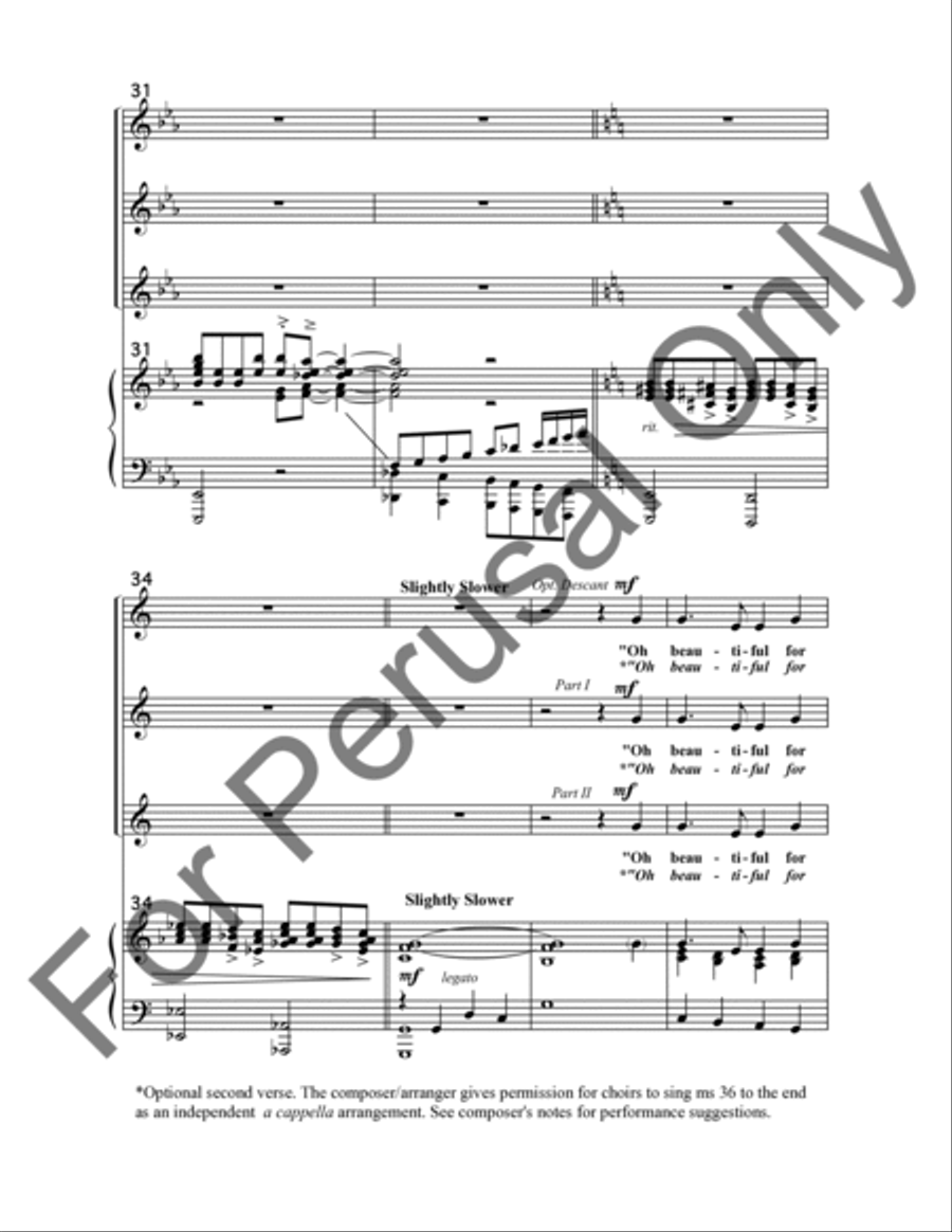 America the Beautiful (Choral Score) SA scores gallery preview page 6