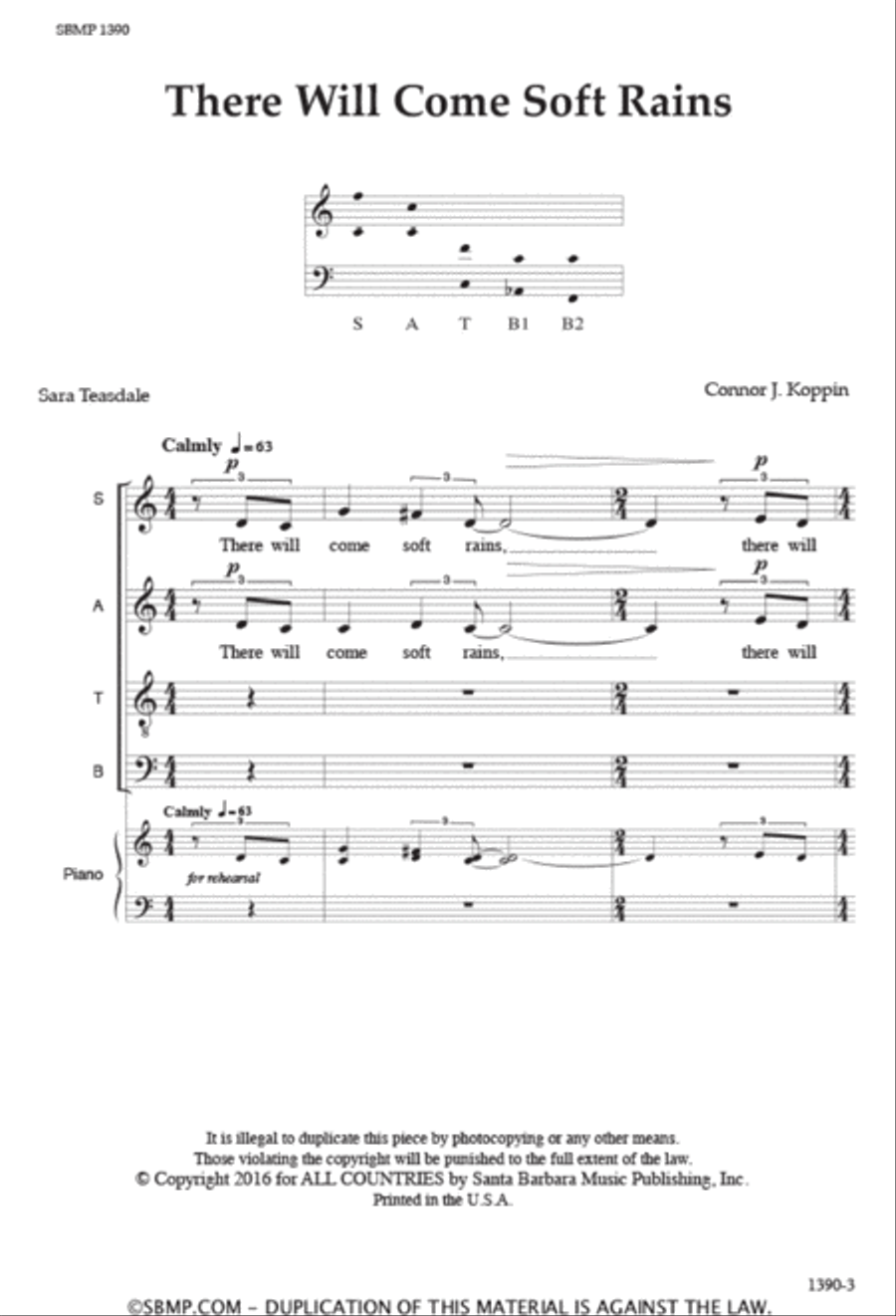 There Will Come Soft Rains - SATB divisi Octavo Divisi scores gallery preview page 2