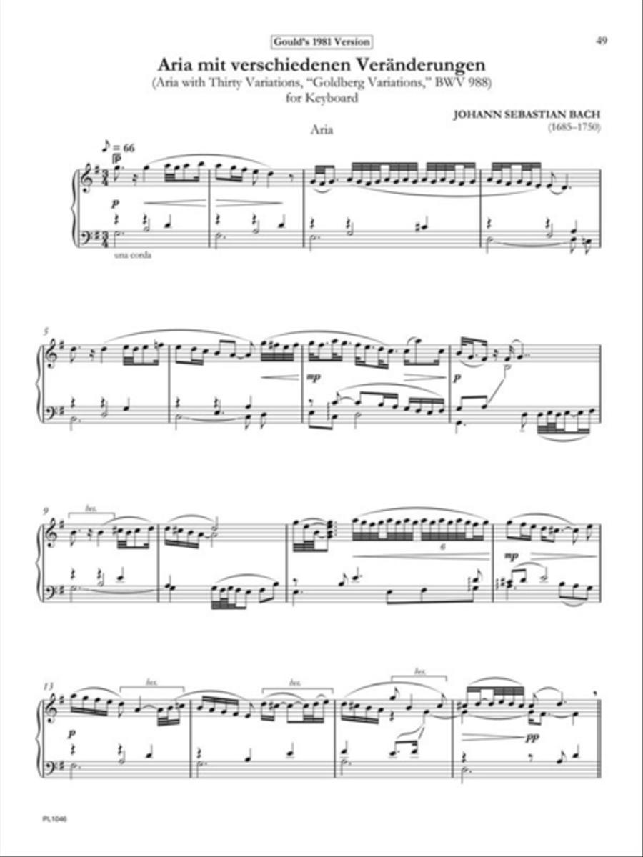 Glenn Gould's Goldberg Variations Piano Solo scores gallery preview page 12