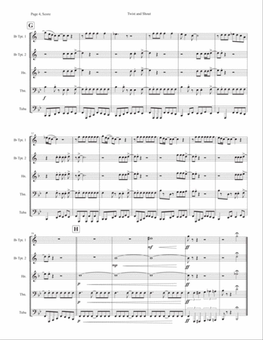 Twist And Shout Horn scores gallery preview page 4