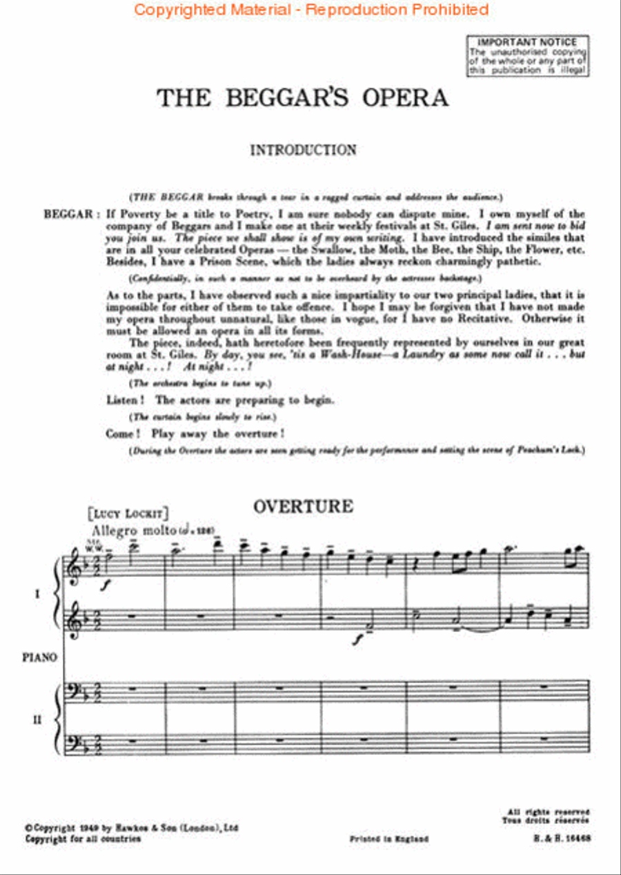 The Beggar's Opera Orchestra scores gallery preview page 2