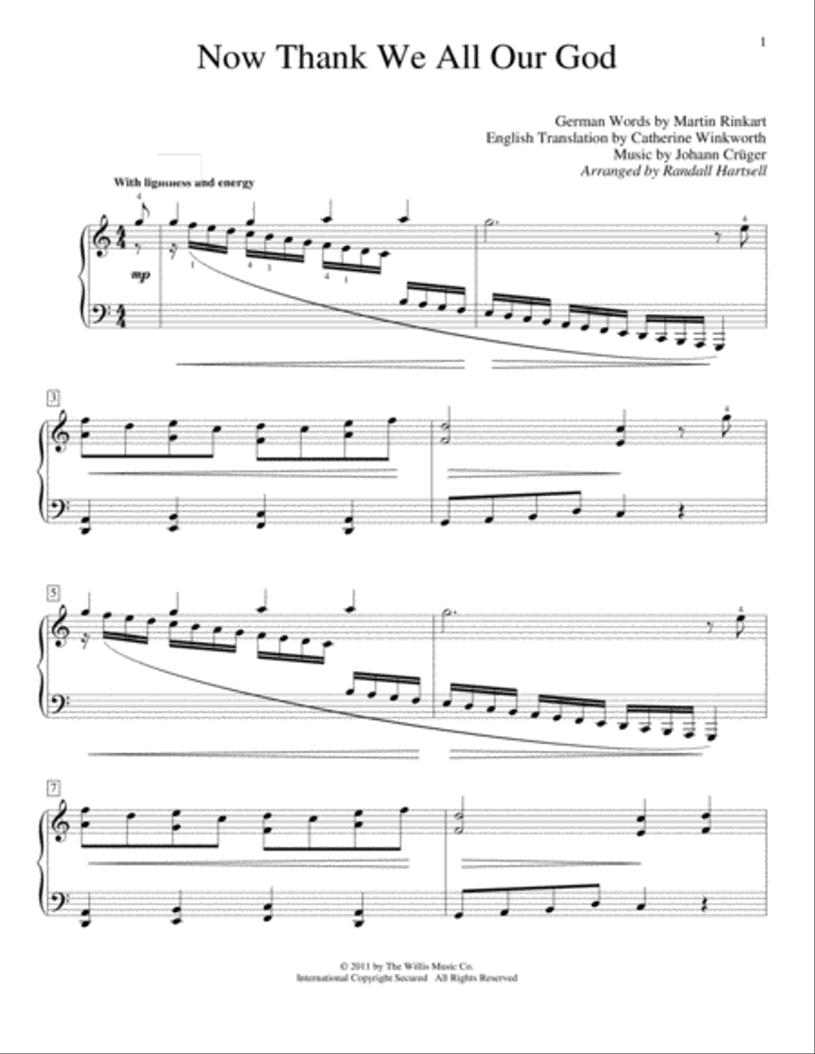 Now Thank We All Our God Piano Method scores gallery preview page 1