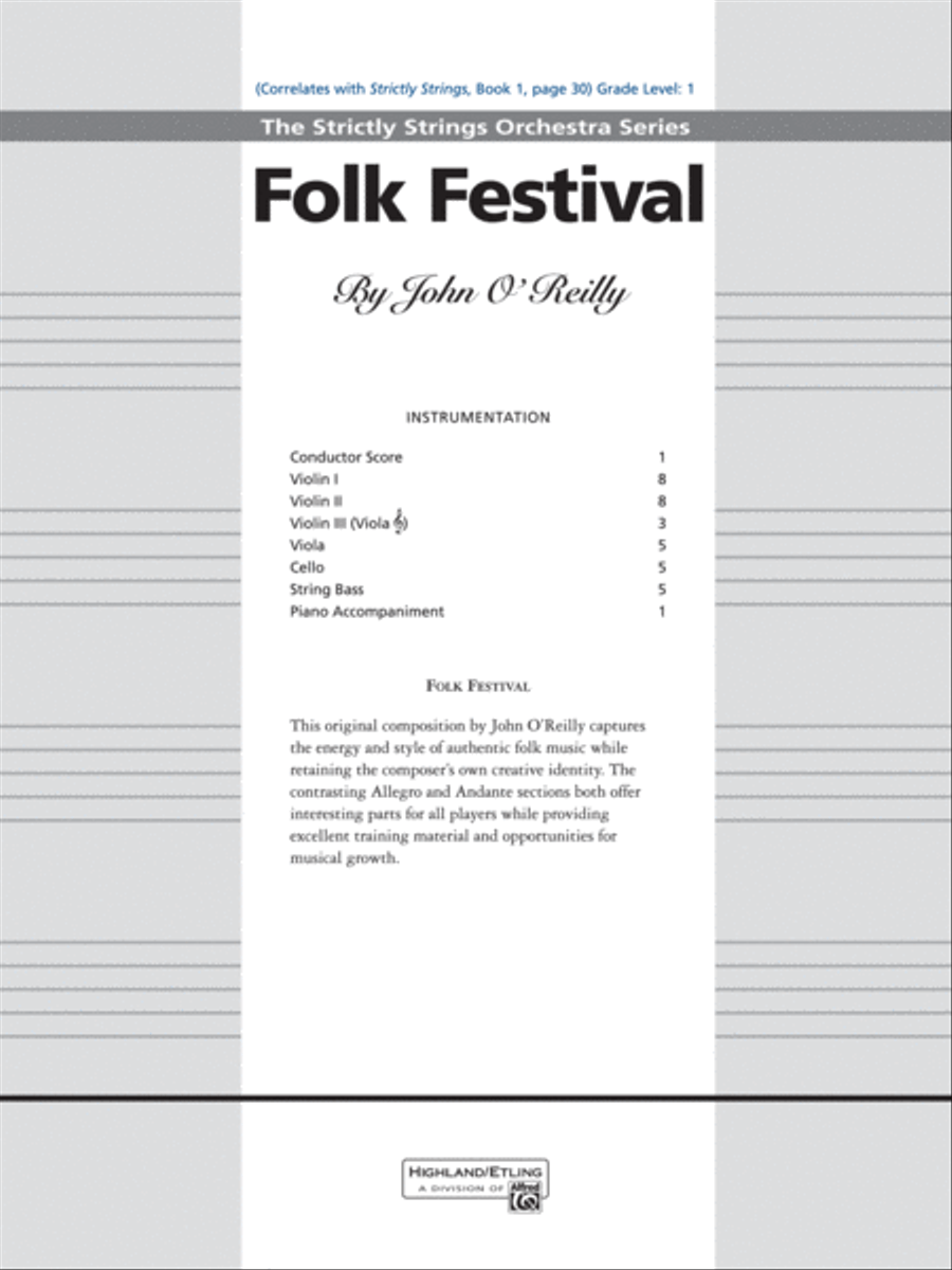 Folk Festival: Score String Orchestra scores gallery preview page 1