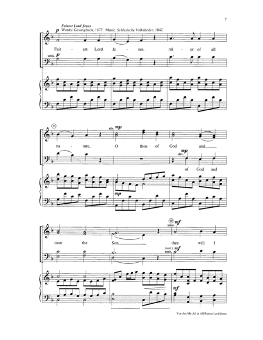 You Are My All in All/Fairest Lord Jesus 4-Part scores gallery preview page 7