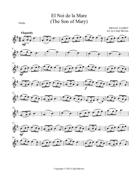 The Son Of Mary. for Violin and Viola Duet image number null