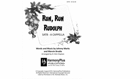 Run Rudolph Run by Justin Moore 4-Part - Digital Sheet Music