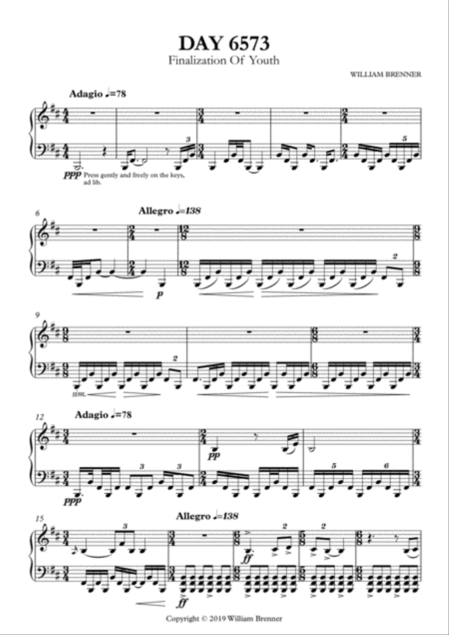 Day 6573, Finalization Of Youth Piano Solo scores gallery preview page 2