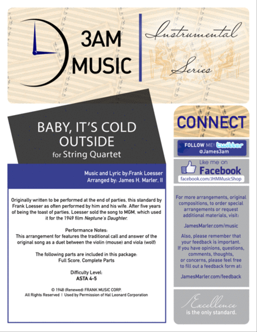 Baby, It's Cold Outside String Quartet scores gallery preview page 1