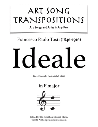 Book cover for TOSTI: Ideale (transposed to F major)