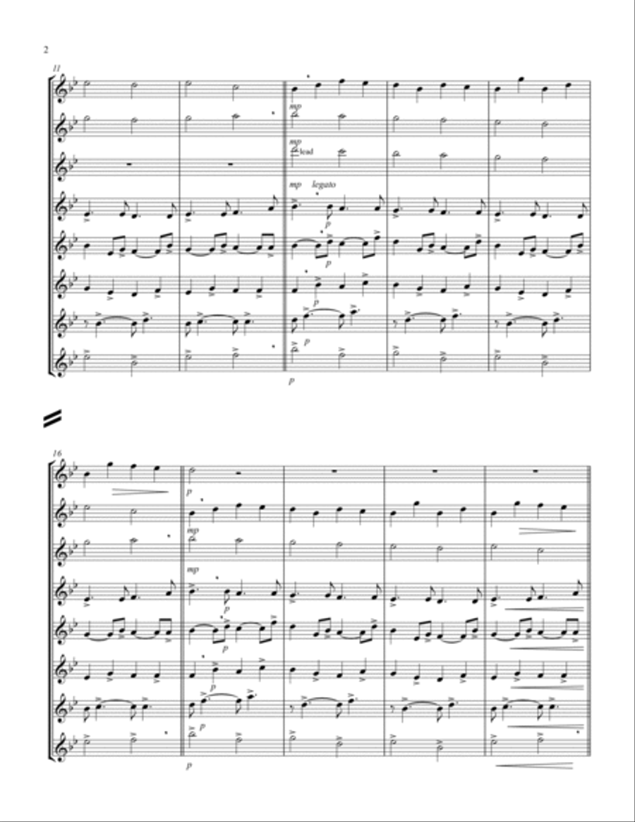 Canon (Pachelbel) (Bb) (Flute Octet) Woodwind Ensemble scores gallery preview page 2