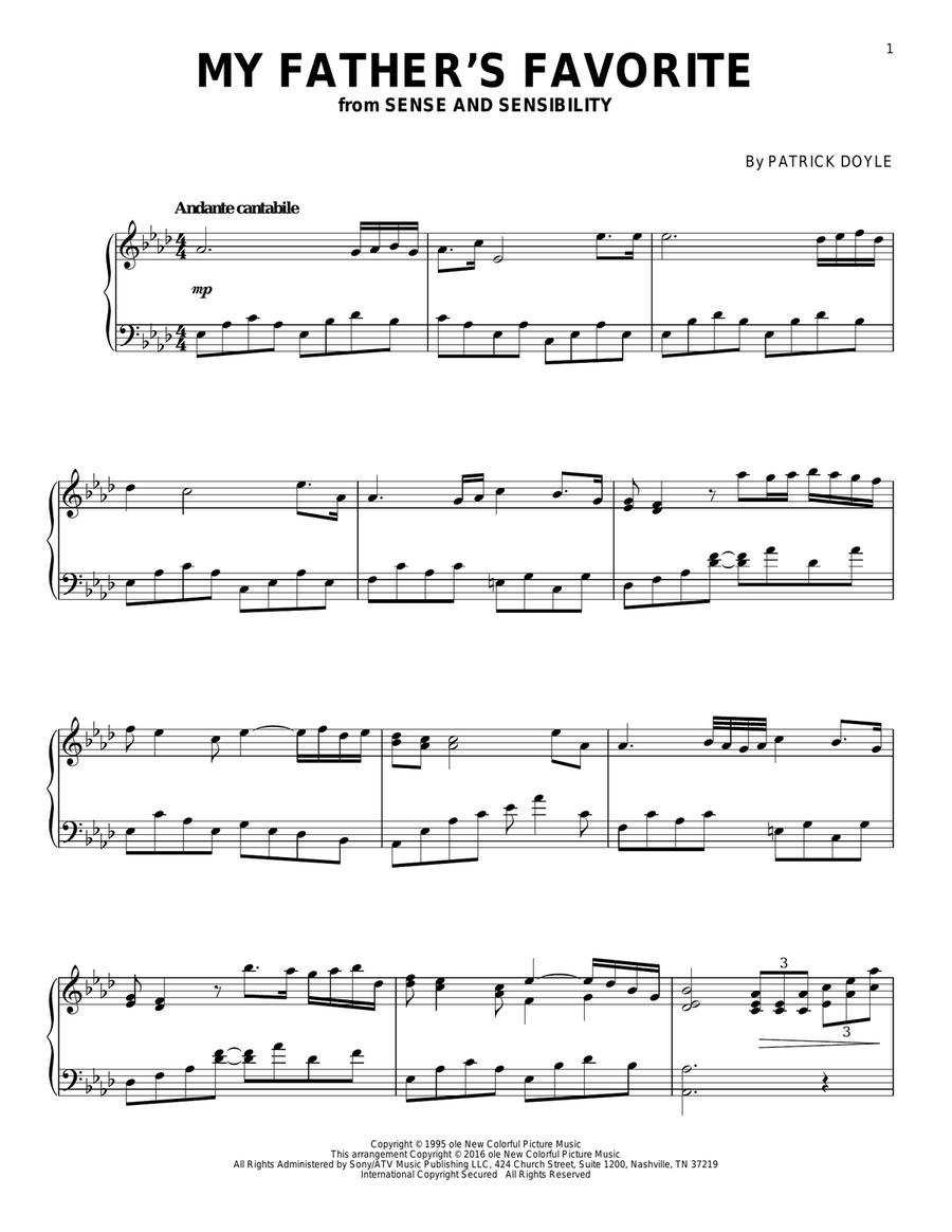 My Father's Favorite My Father's Favorite Piano Solo scores gallery preview page 1