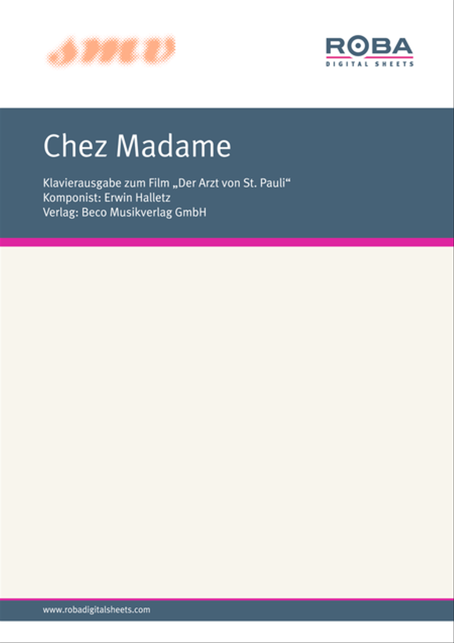 Chez Madame Piano, Vocal scores gallery preview page 1