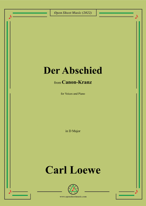 Book cover for Loewe-Der Abschied,in D Major