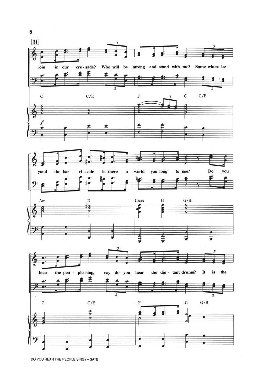 Do You Hear The People Sing? (from Les Miserables) (arr. Ed Lojeski) 4-Part scores gallery preview page 6