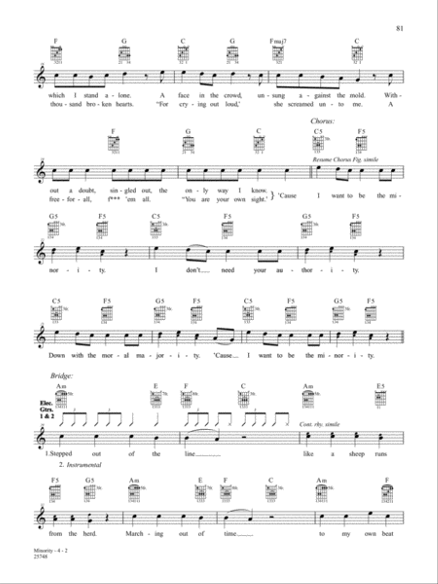 Minority (Live Version) Guitar Tablature scores gallery preview page 2