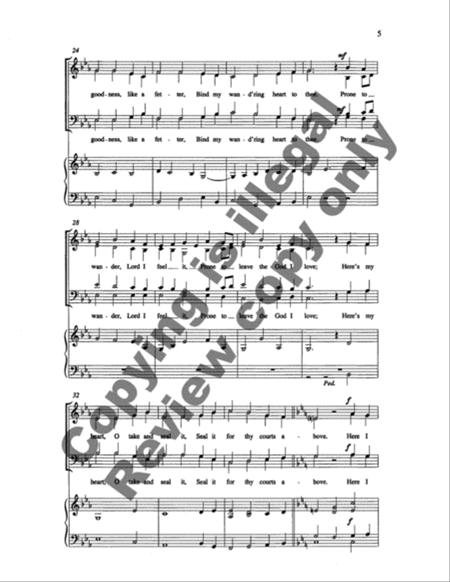 Come, Thou Fount of Every Blessing 4-Part scores gallery preview page 7