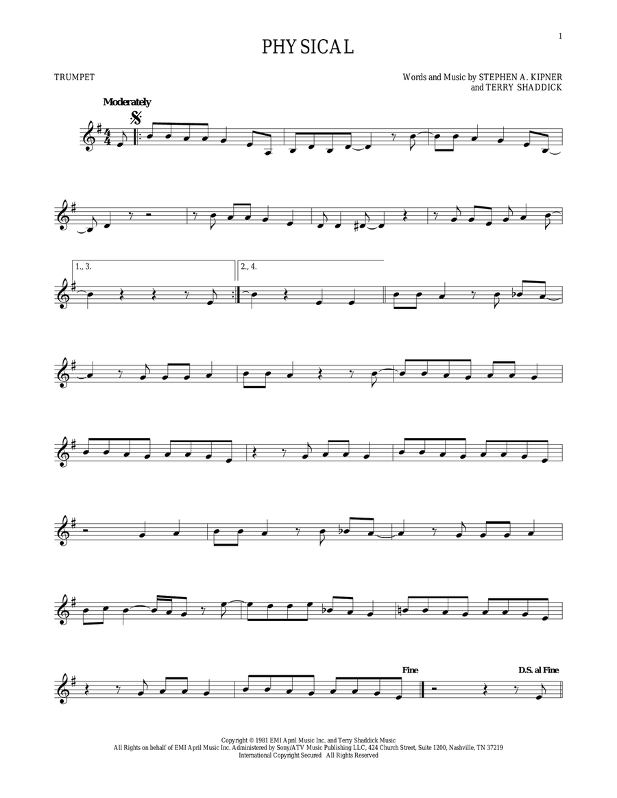 Physical Trumpet Solo scores gallery preview page 1