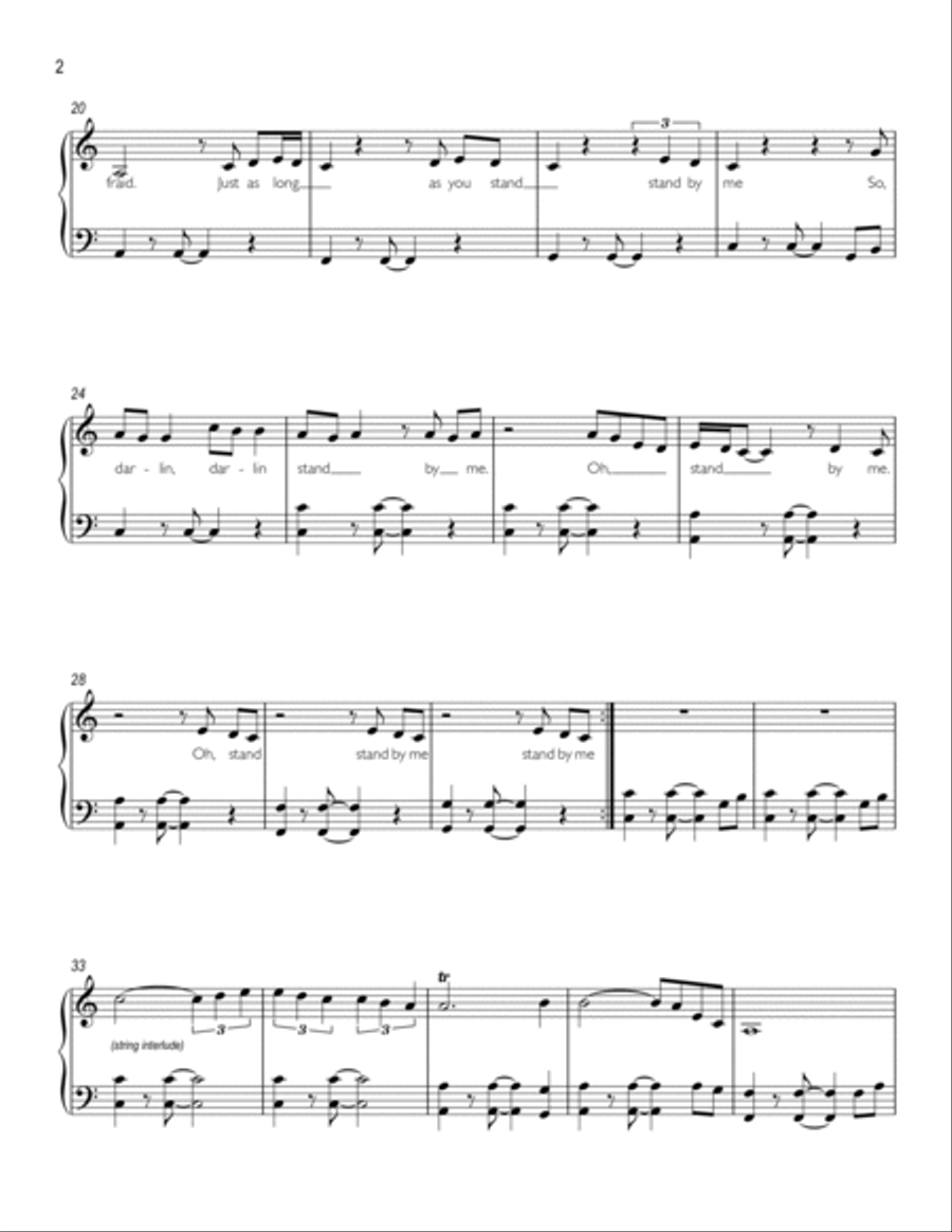 Stand By Me Easy Piano scores gallery preview page 2