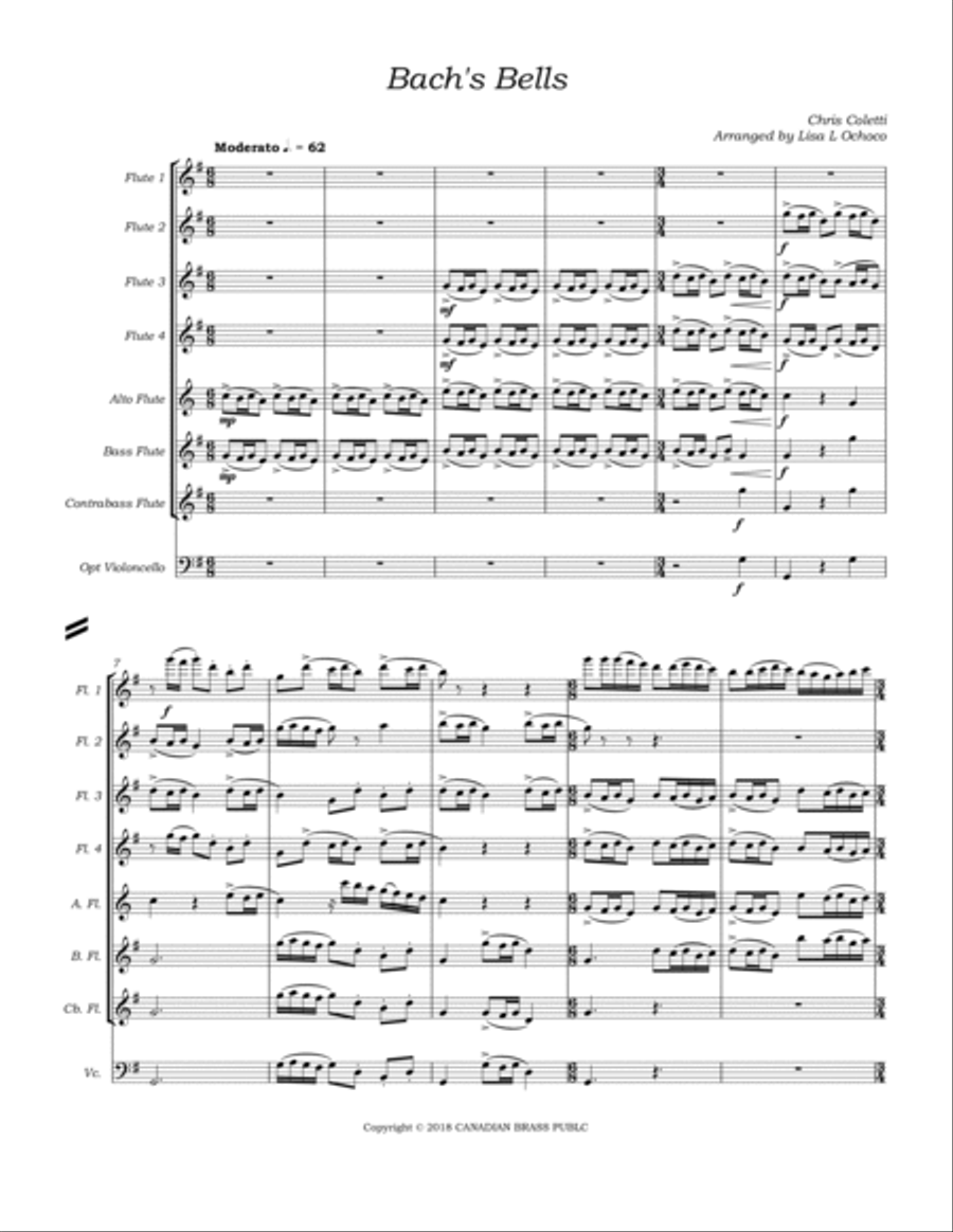 Bach's Bells Flute Choir scores gallery preview page 5