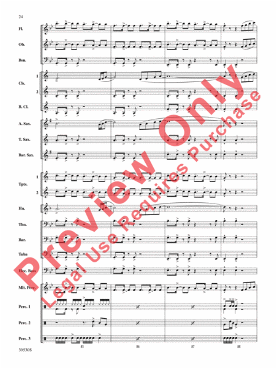 Teenage Dream / Super Bass Concert Band scores gallery preview page 25