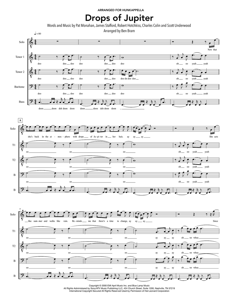 Drops Of Jupiter (Tell Me) TTBB scores gallery preview page 1