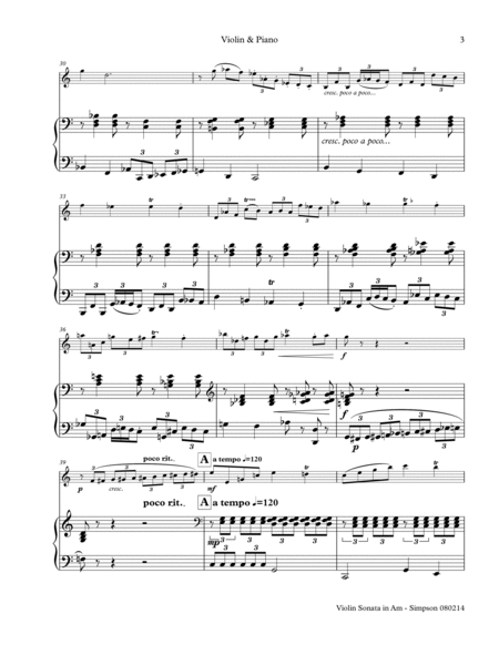Violin Sonata in A minor (Piano score & Violin part) image number null