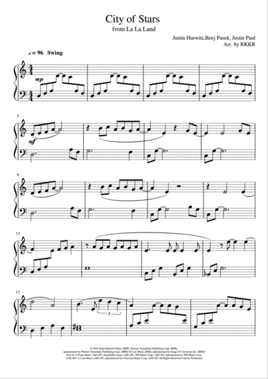 City of store stars piano
