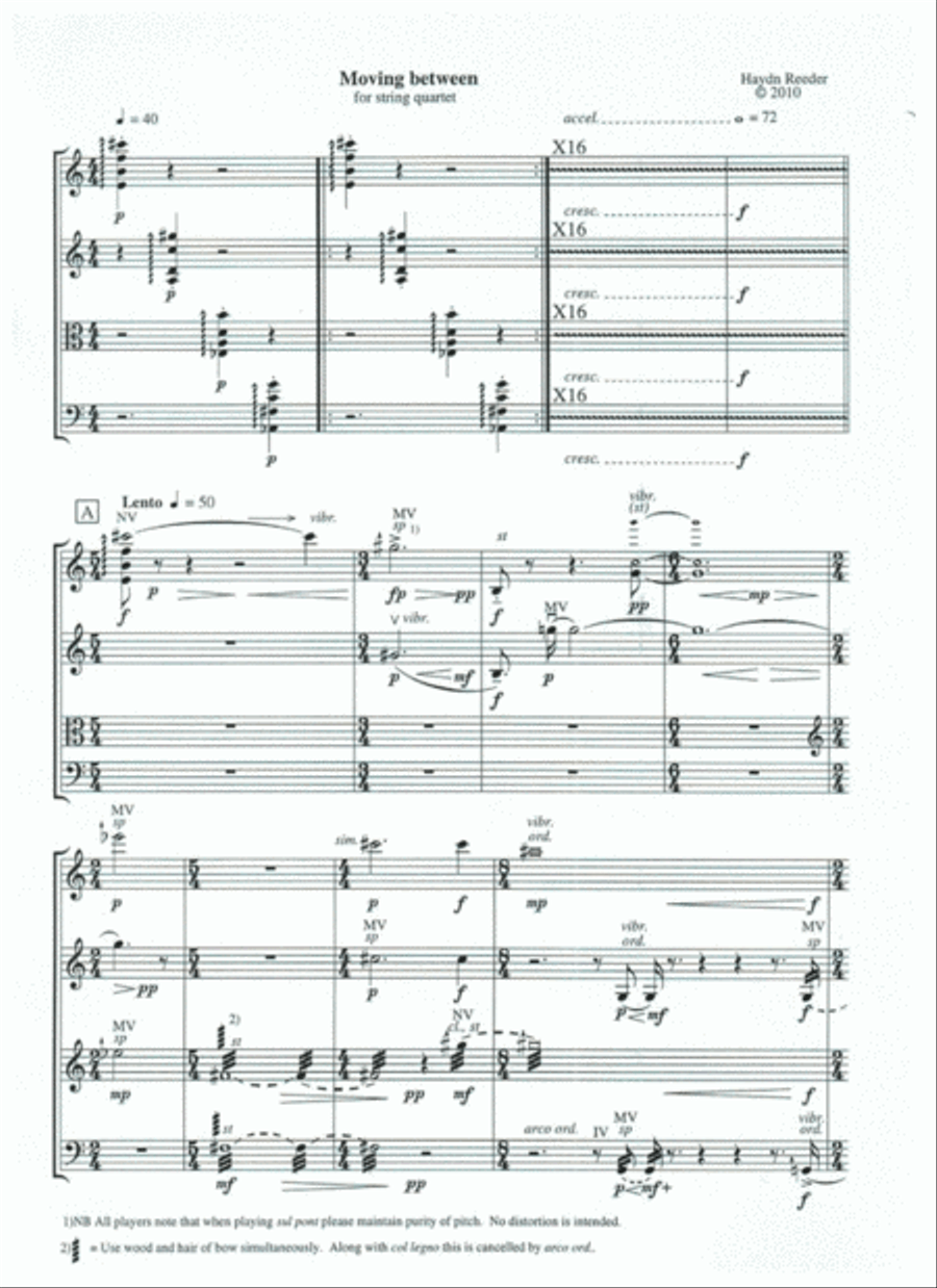 Moving Between - Score Only String Quartet scores gallery preview page 3