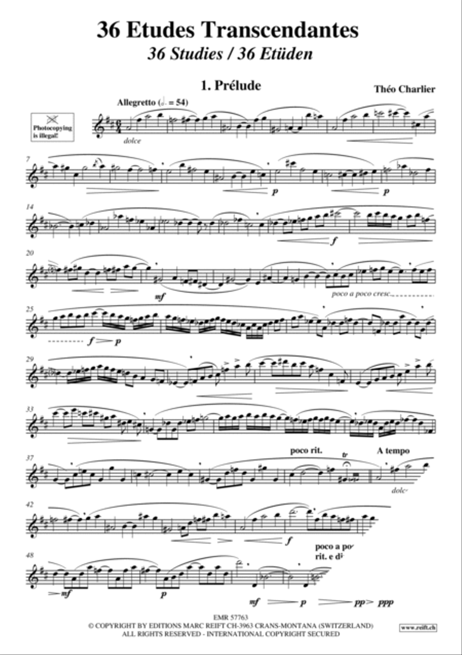 36 Etudes Transcendantes Flute Solo scores gallery preview page 3